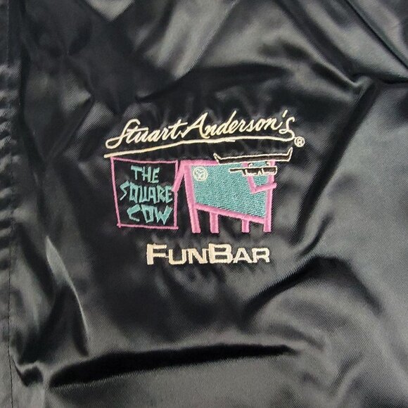 Vintage Hartwell Mens 2XL Black Jacket Stuart Andersons The Square Cow Funbar - Picture 6 of 11